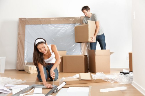 Commercial moving team handling office relocation in Soho streets