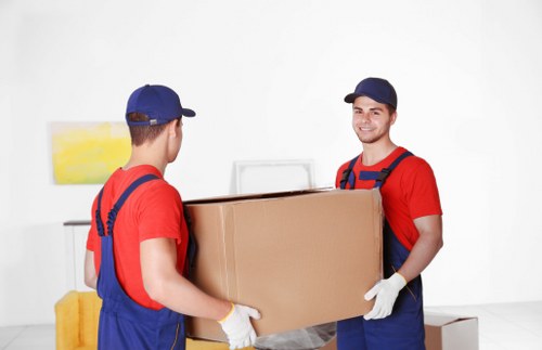 Packing and boxes materials arranged for a Soho move